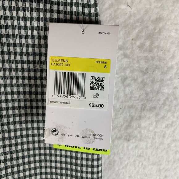 Nike‎ Cropped Pants Women's Small Black Check Stretch High-Rise Leggings 6915 - Picture 3 of 9